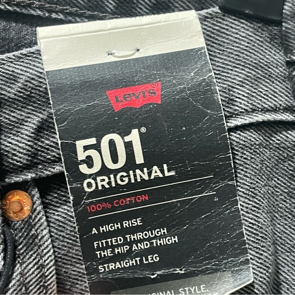 NWT Levi’s 501 Original Spliced Jeans Washed Black Women’s Size 29x30 Straight - Picture 7 of 16